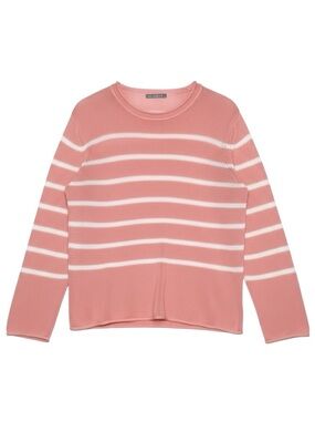Alashan Cotton Cashmere Roll Neck Pink White
Stripe Lightweight Sweater Medium